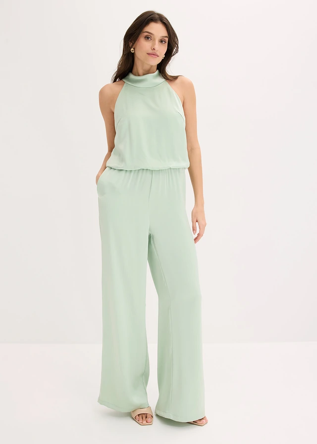 Jumpsuit van gestructureerd satijn
