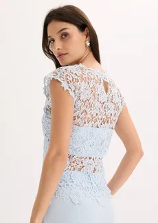 Top en dentelle, Couleur: bleu poudré