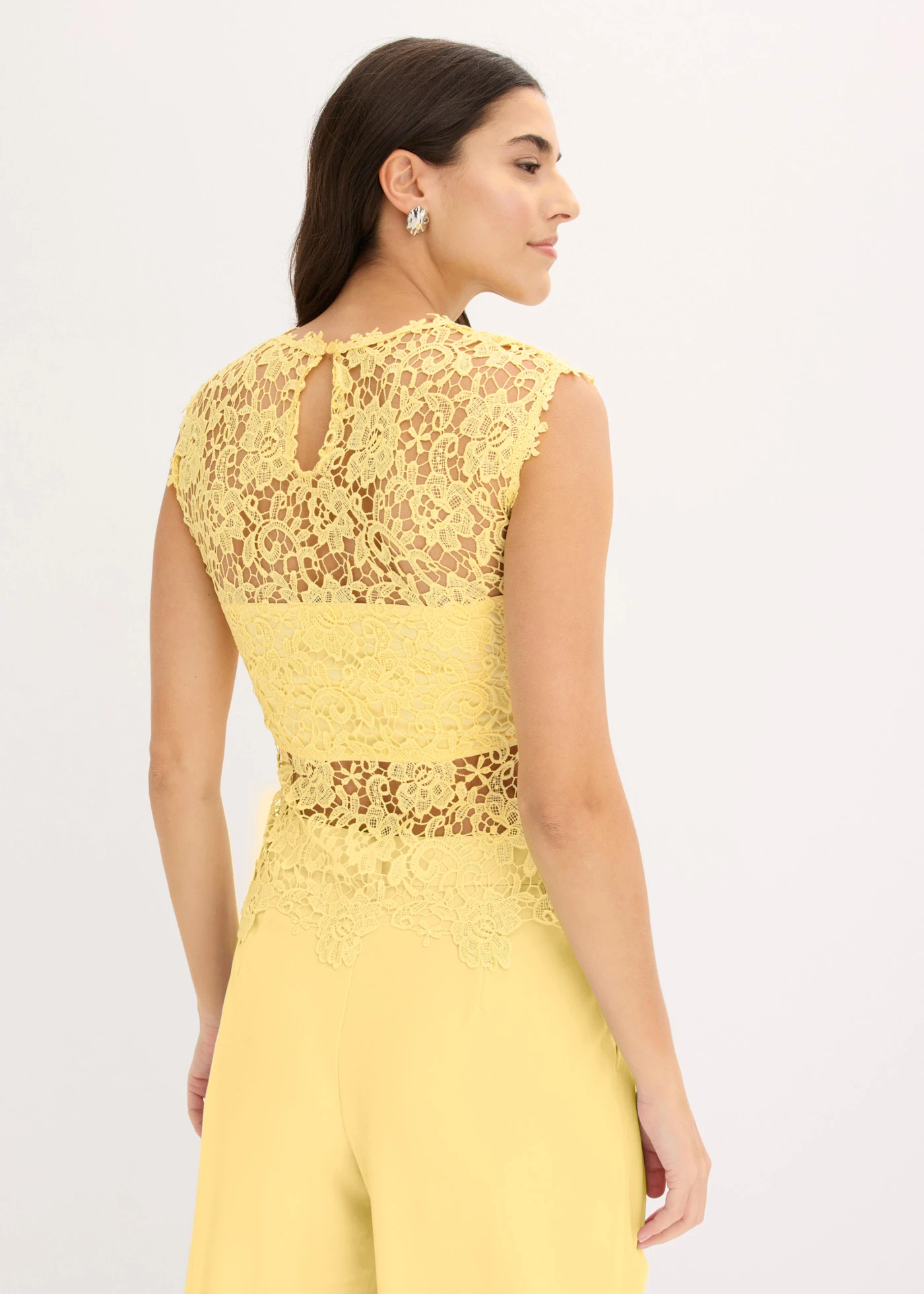 Top din dantelă • galben deschis • magazin bonprix
