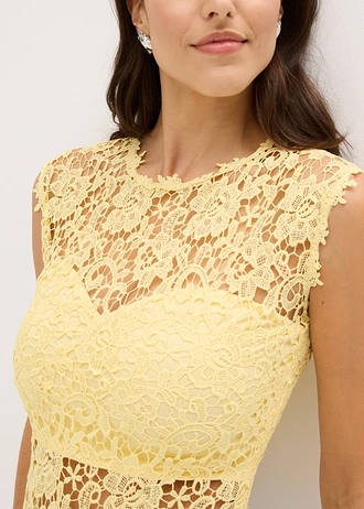 Top din dantelă • galben deschis • magazin bonprix