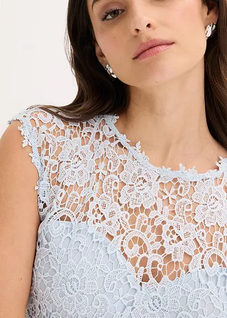 Top van kant • poederblauw • bonprix online shop