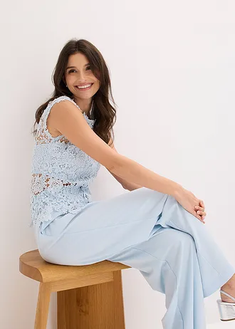 Top van kant • poederblauw • bonprix online shop