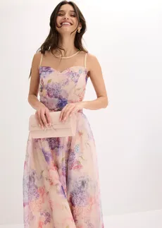 Midi jurk van zachte tule • roze gebloemd • bonprix online shop