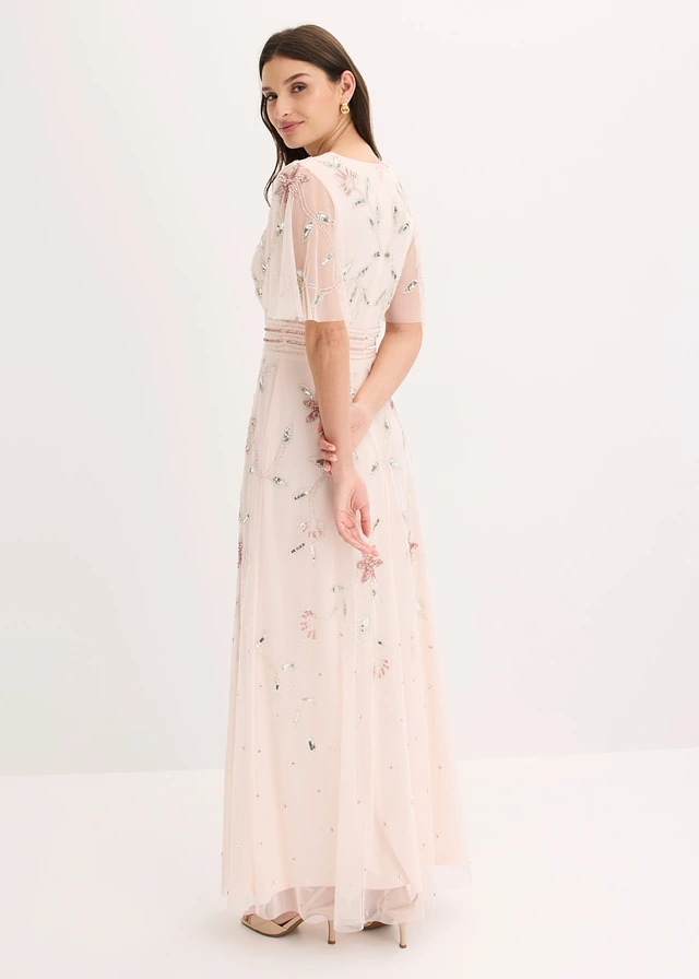 Robe de soirée avec broderies de sequins, Couleur: rose floral