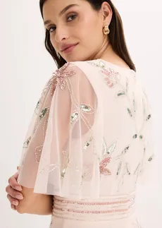 Robe de soirée avec broderies de sequins • rose floral • Boutique bonprix