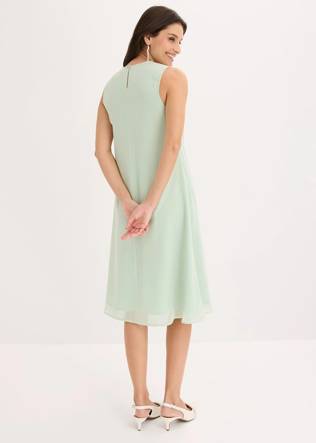Robe de cocktail avec fleur appliquée, Couleur: menthe cristal
