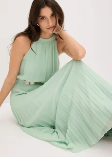Avondjurk van lichte chiffon met plissé • kristalmint • bonprix online shop