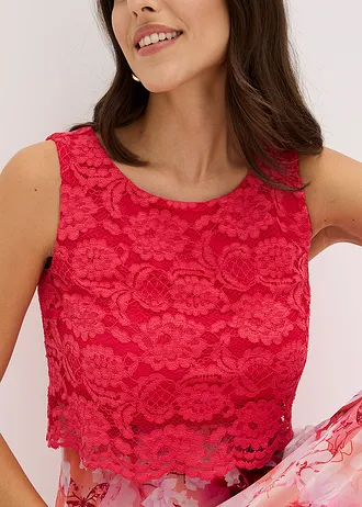 Robe en mousseline avec dentelle • rose/fuchsia floral • Boutique bonprix