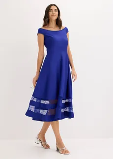 Carmen jurk met kant • blauw • bonprix online shop