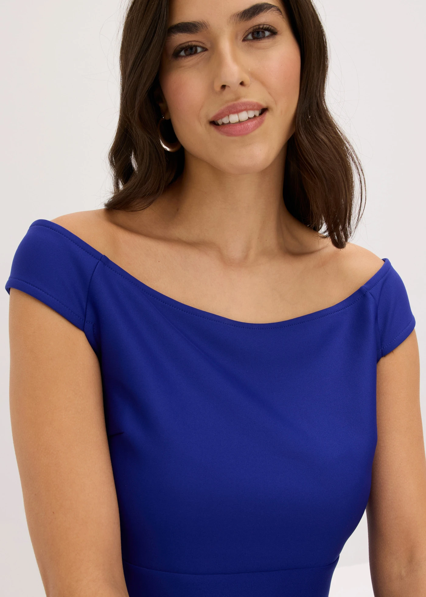 Carmen jurk met kant • blauw • bonprix online shop