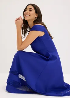 Carmen jurk met kant • blauw • bonprix online shop