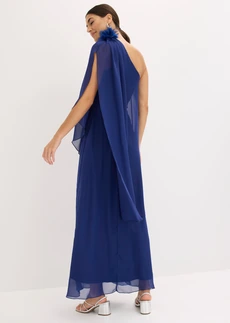 Avondjurk van fijne chiffon met bloemenapplicatie • middernachtblauw • bonprix online shop