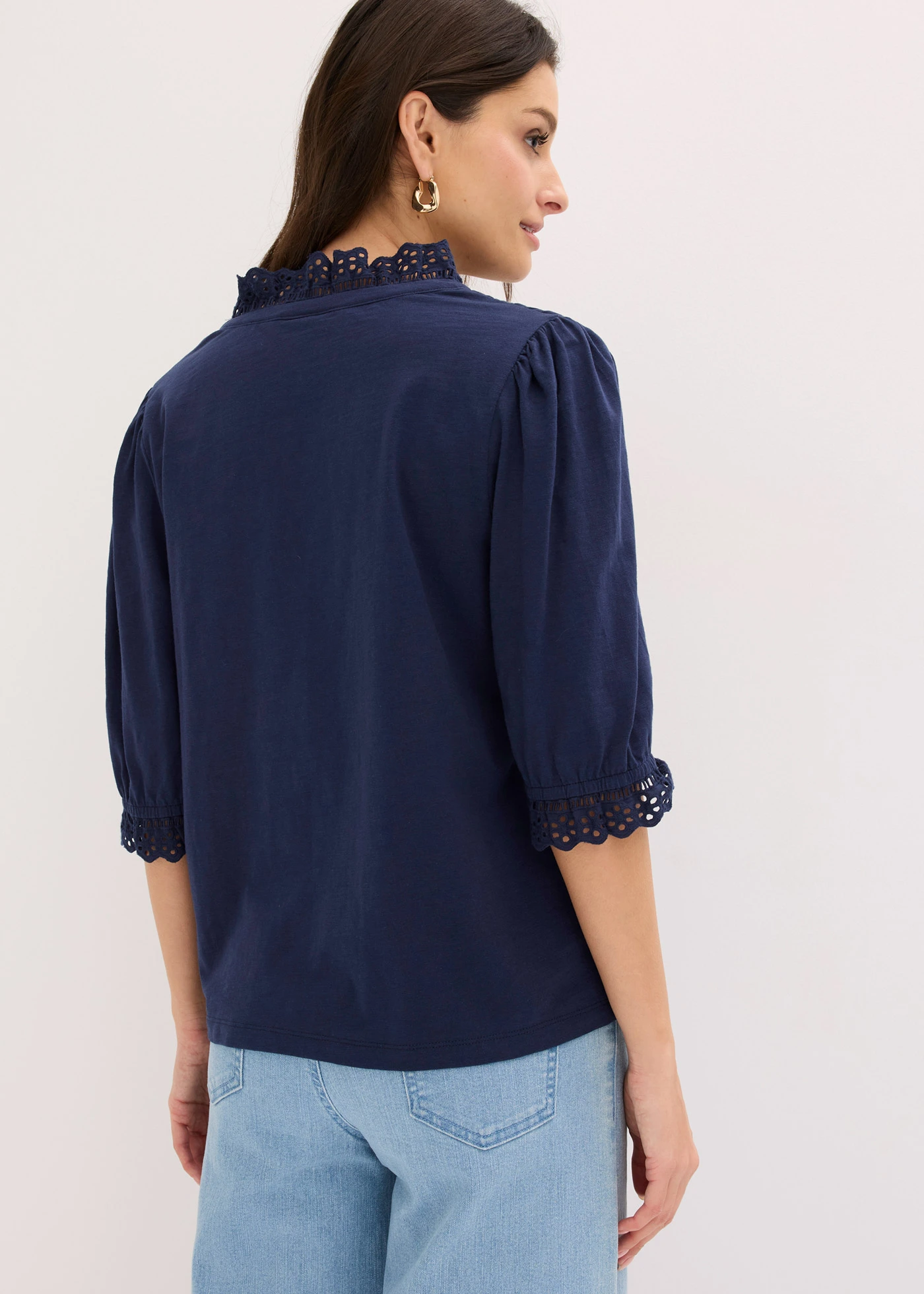 T-shirt manches longues 100% coton • bleu foncé • Boutique bonprix