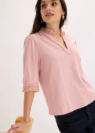 Longsleeve van puur katoen • asroze • bonprix online shop