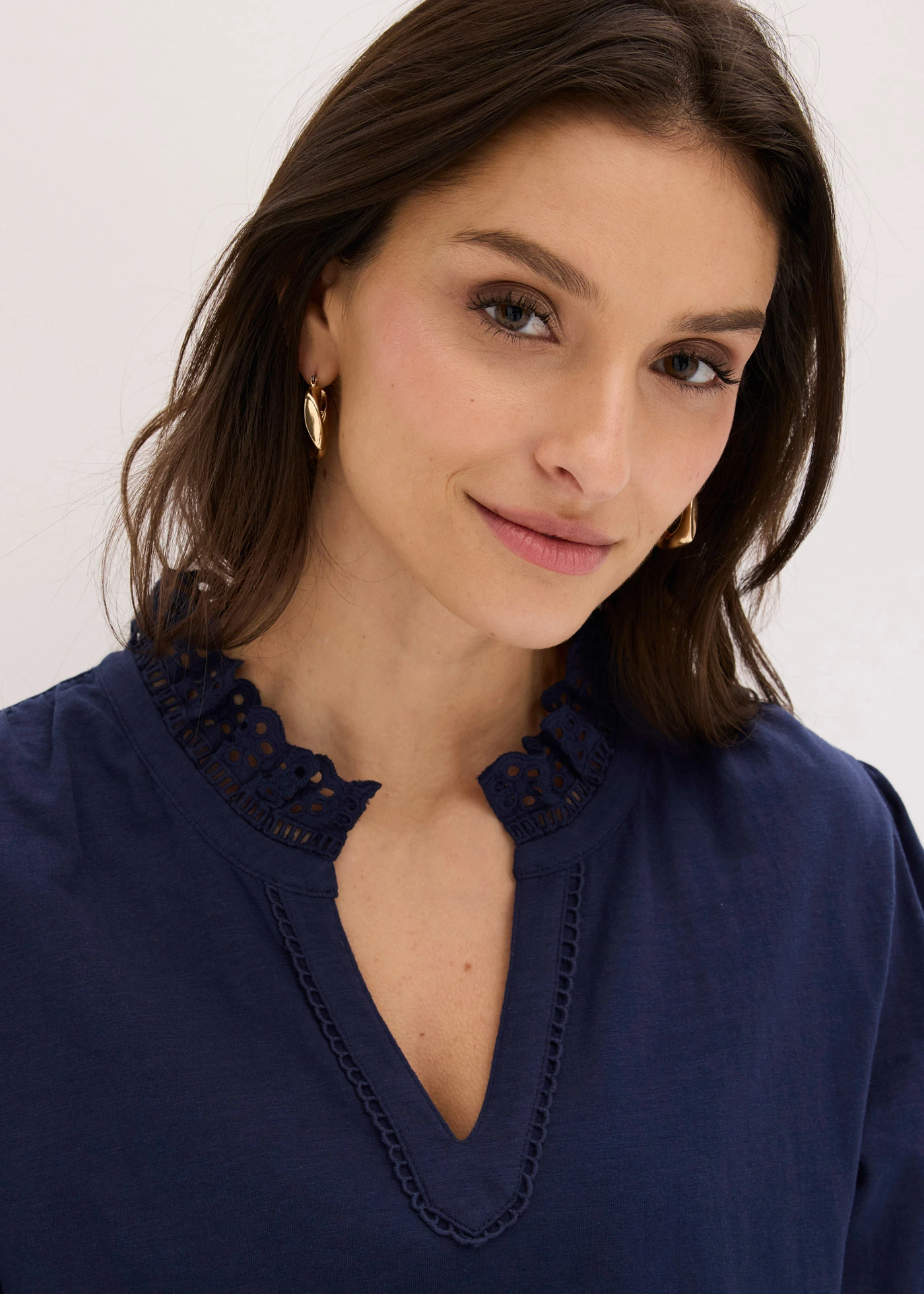 T-shirt manches longues 100% coton • bleu foncé • Boutique bonprix