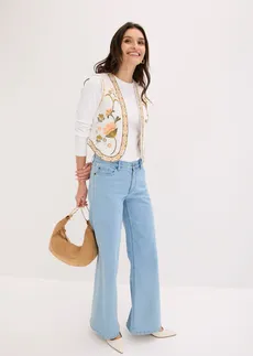 Gilet sans manches brodé, Couleur: écru floral