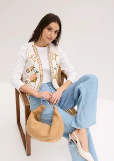 Gilet sans manches brodé • écru floral • Boutique bonprix