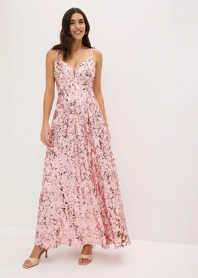 Robe de soirée avec broderies de sequins, Couleur: rose