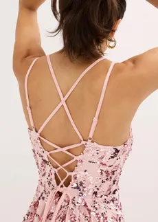 Avondjurk met paillettenboorduursel • roze • bonprix online shop