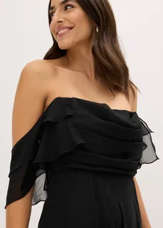 Avondjurk van fijn chiffon • zwart • bonprix online shop