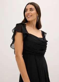 Rochie de seară din șifon fin • negru • magazin bonprix
