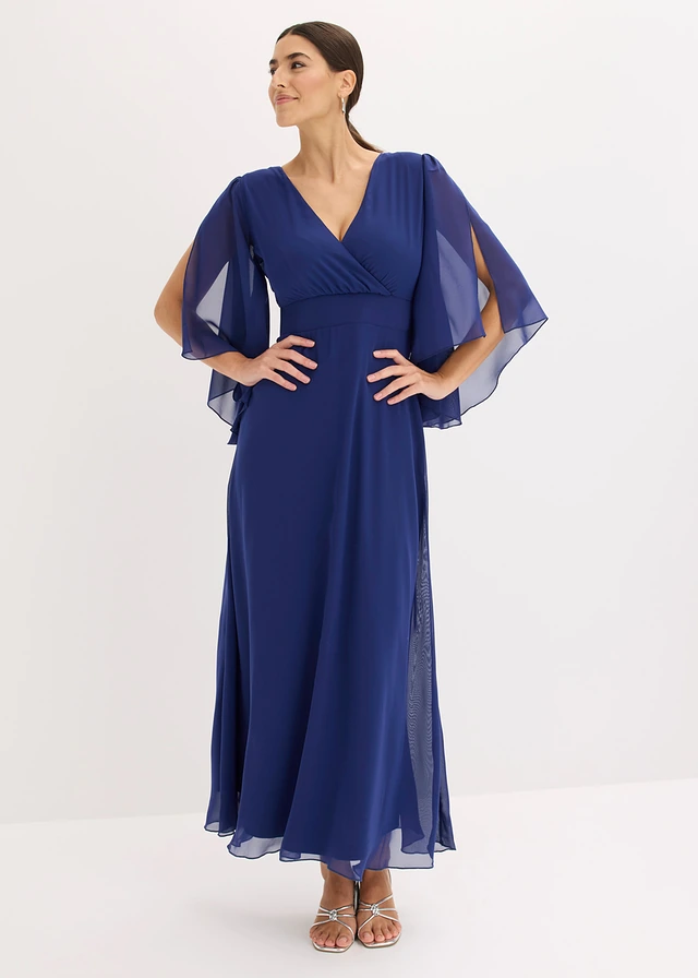 Galajurk van fijne chiffon, Kleur: middernachtblauw
