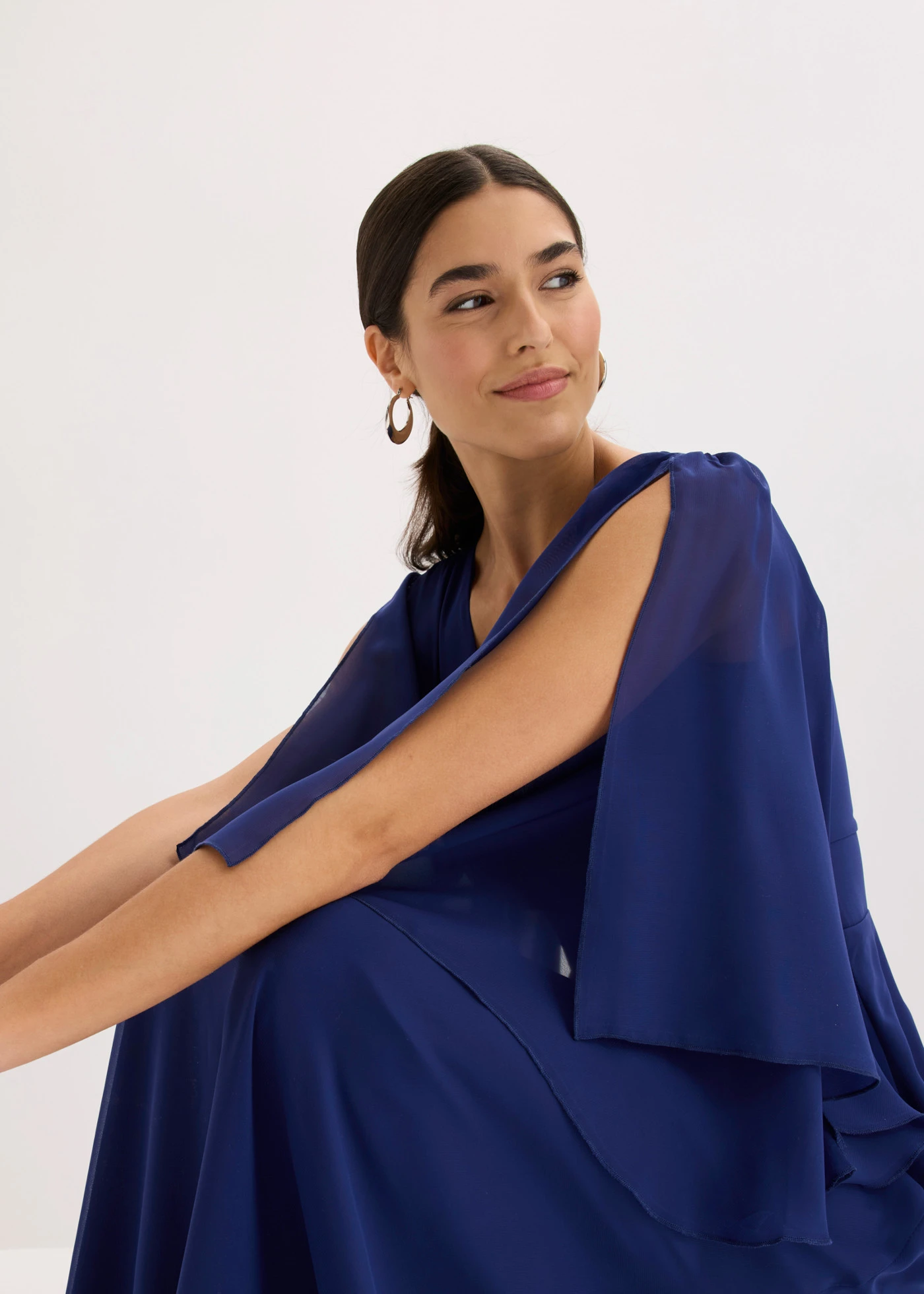 Robe de soirée en mousseline • bleu nuit • Boutique bonprix