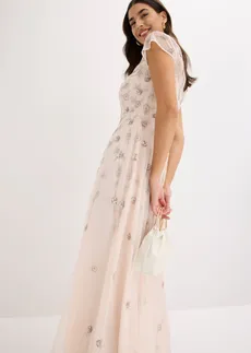 Robe de soirée en tulle délicat avec sequins brodés • rose clair • Boutique bonprix