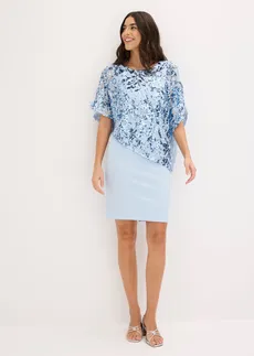 Robe de cocktail avec jeté à sequins, Couleur: bleu poudré