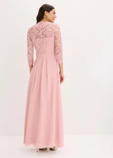 Maxi jurk met kant, Kleur: asroze