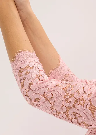 Robe longue avec dentelle • rose cendré • Boutique bonprix