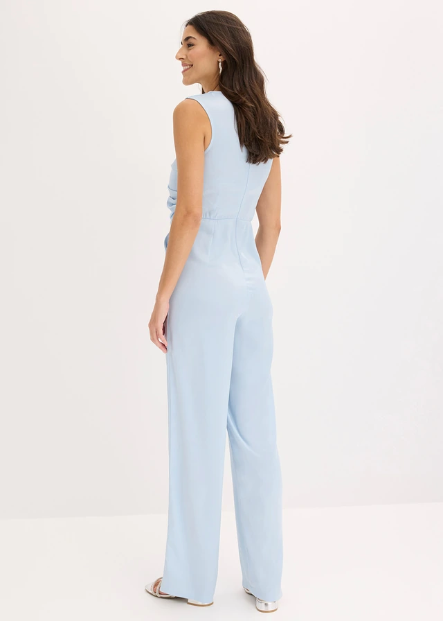 Combinaison en satin brillant, Couleur: bleu poudré