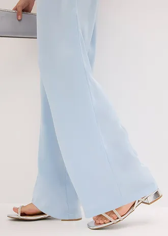 Jumpsuit van glanzend satijn • poederblauw • bonprix online shop