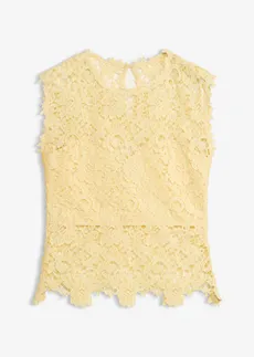 Top din dantelă, culoare: galben deschis