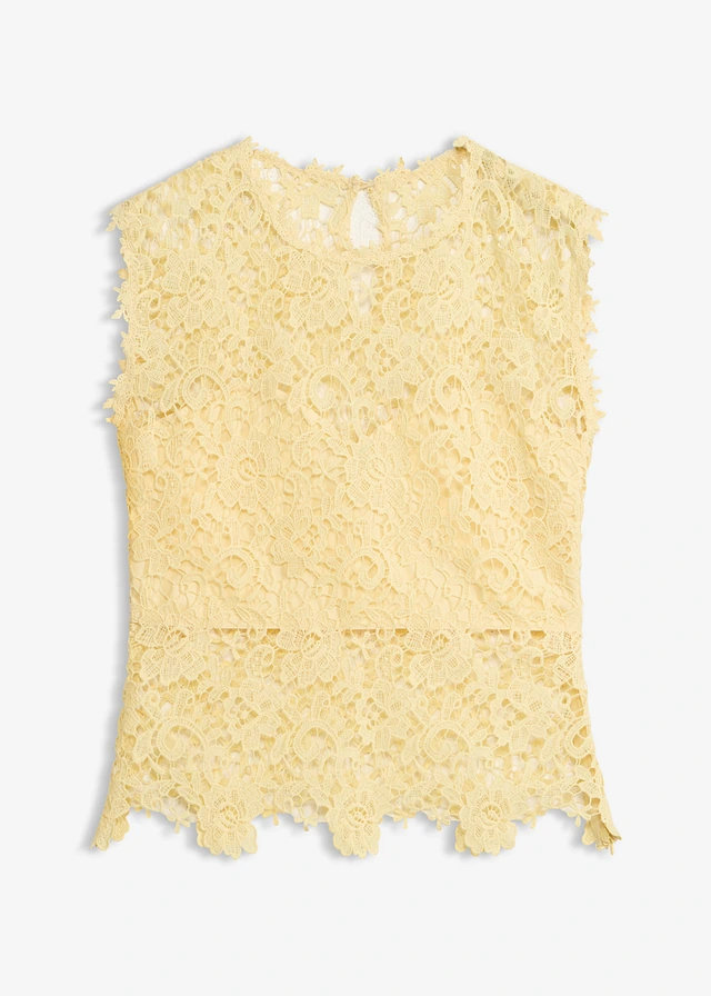 Top z čipky • svetložltá • obchod bonprix