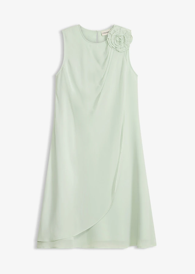 Robe de cocktail avec fleur appliquée, Couleur: menthe cristal