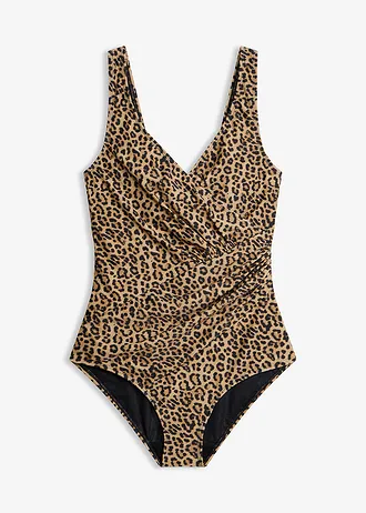 Maillot 1 pièce sculptant et croisé, maintien modéré • léopard • Boutique bonprix