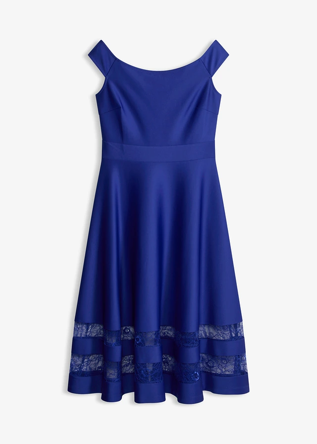 Robe col Bardot avec dentelle