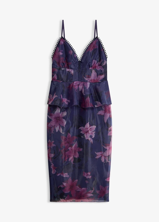 Robe de cocktail en tulle fin avec bordure crochet