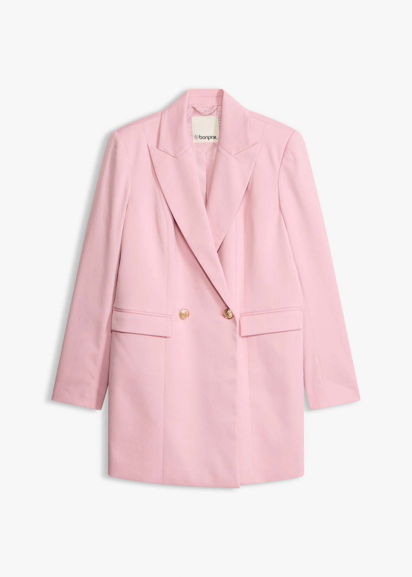 Long blazer à boutons décoratifs • rose cendré • Boutique bonprix