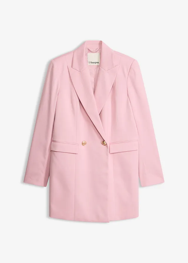 Long blazer à boutons décoratifs • rose cendré • Boutique bonprix