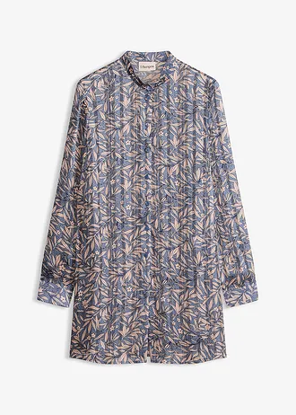 Hosszú sifon blúz • füstkék/virágmintás • bonprix áruház