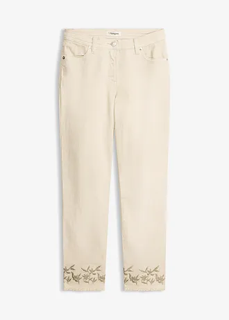 Pantalon en twill avec broderies
