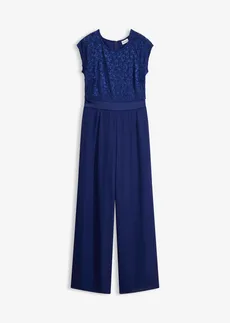 Jumpsuit van fijne chiffon met kant • middernachtblauw • bonprix online shop