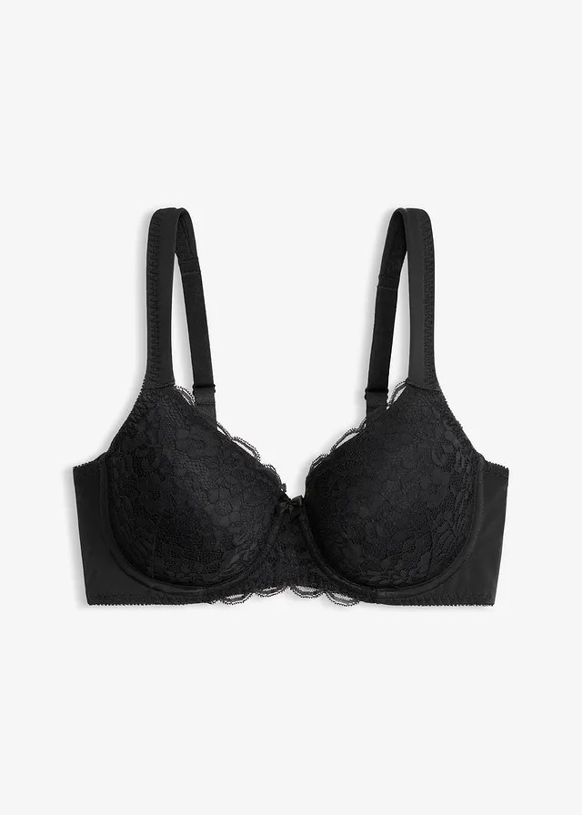 Sutien minimizer cu bretele vătuite • negru • magazin bonprix