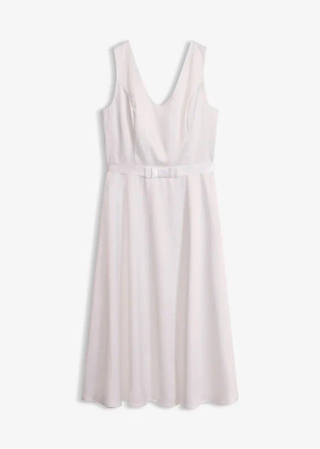 Robe fourreau en satin brillant, Couleur: écru