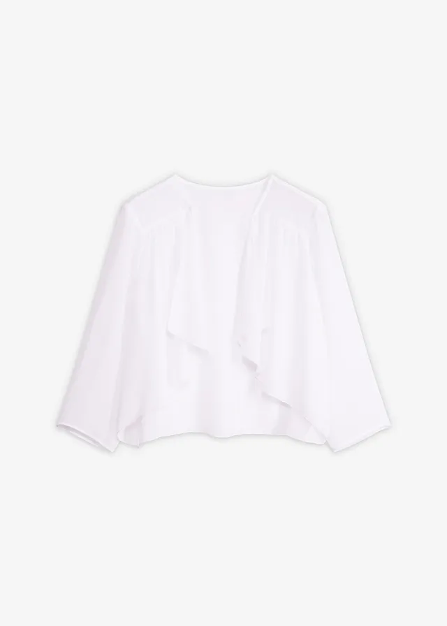 Bolero van elegant chiffon, Kleur: wolwit