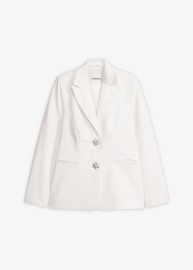 Blazer met sierknopen • wolwit • bonprix online shop