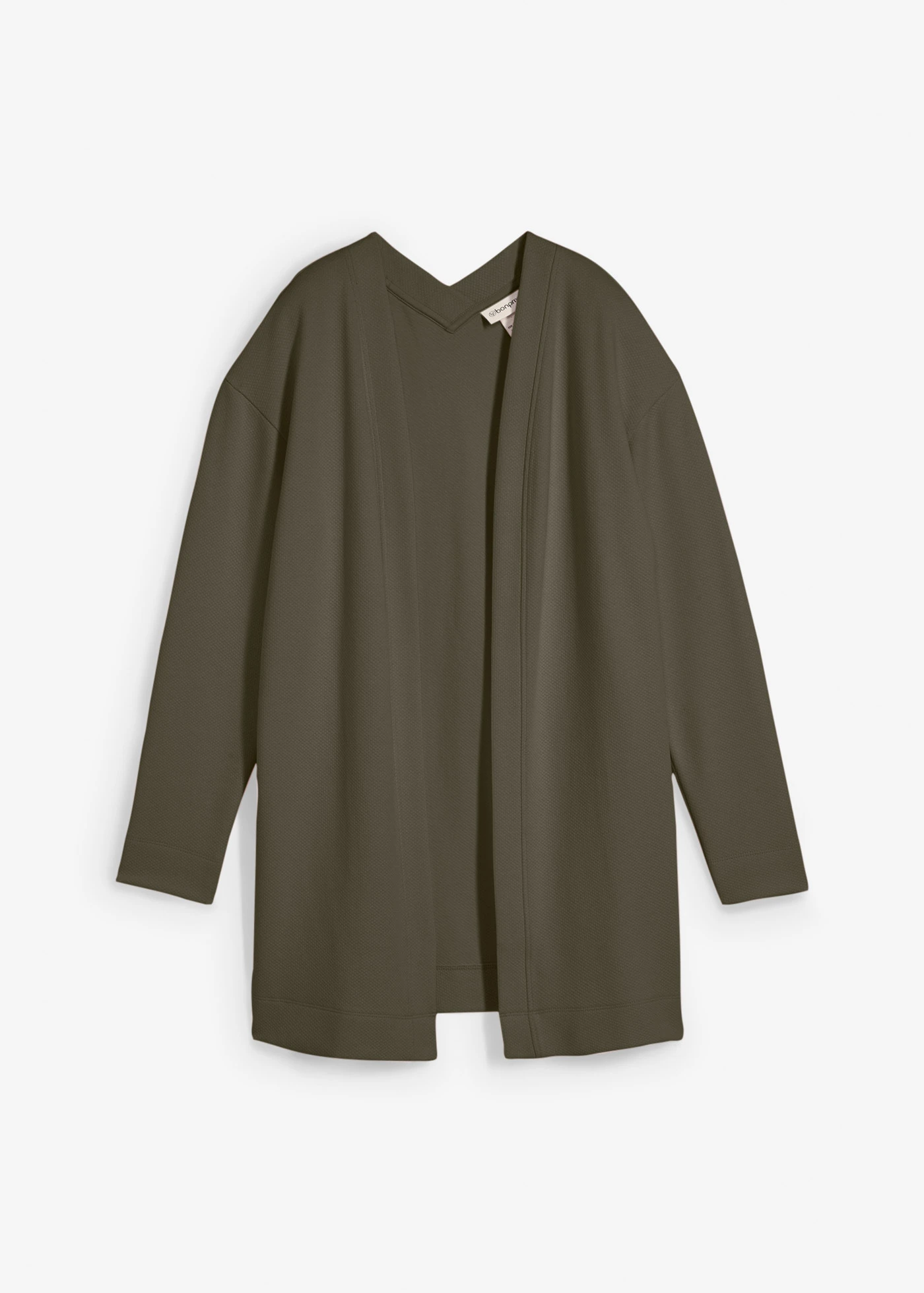 Dlouhá mikina na zapínání, z měkké směsi s bavlnou • tmavě olivová • bonprix obchod