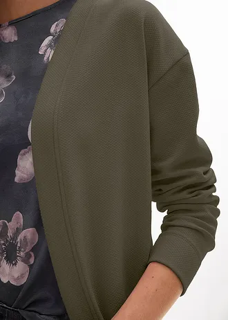 Gilet long en sweat doux • olive foncé • Boutique bonprix